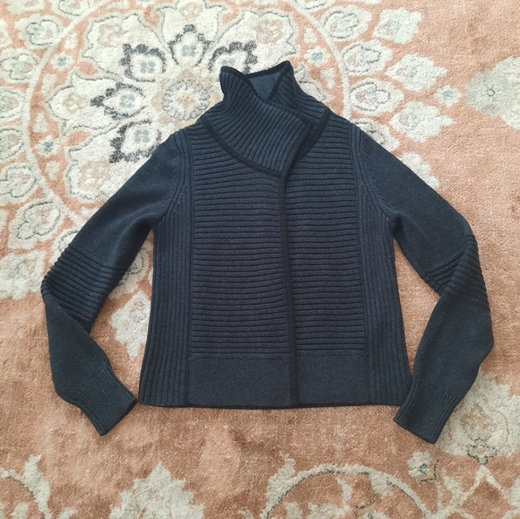 Wool blend gray open cardigan sweater - Picture 6 of 12